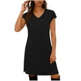 thumbnail image 1 of LIaqionyy Women's Dresses Casual A Line Summer Short Sleeve Mini Dress T Shirt Sundresses Beach Vacation Clothes, 1 of 6