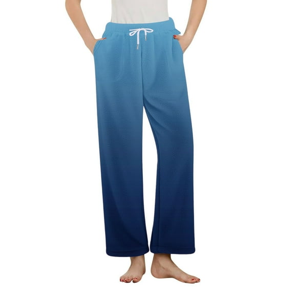 LIaqionyy Women's Flannel Pajama Pants Elastic Waist Fleece Loungewear Winter Warm Pjs Pant with Pocket