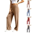 thumbnail image 1 of LIaqionyy Women's Fuzzy Pajamas Pant Fleece Sweatpants Elastic Waisted Wide Leg Winter Thermal Pants Soft Warm Bottoms, 1 of 8