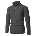 thumbnail image 1 of LIaqionyy Mens Sweater Quarter Zip Casual Fashion Fall Winter Clothes Textured Knit Pullover Sweaters, 1 of 6