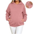 thumbnail image 1 of LIaqionyy Women's Maternity Hooded Sweatshirt Nursing Fleece Breastfeeding Long Sleeve Pullover Tops with Pockets, 1 of 8