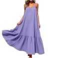 thumbnail image 1 of LIaqionyy Women's Maxi Dress Boho Adjustable Spaghetti Strap Beach Long Dresses Flowy Casual Sleeveless Sundress, 1 of 7