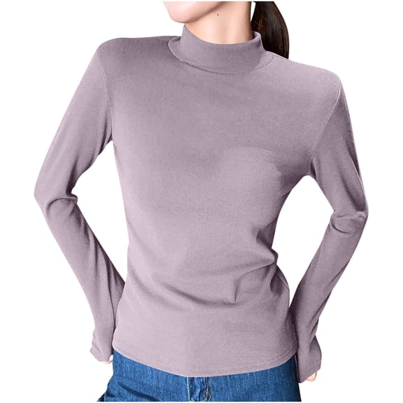 LIaqionyy Women's Mock Turtleneck Thermal Long Sleeve Base Layer Shirts Fall Underwear Tops Winter Clothes