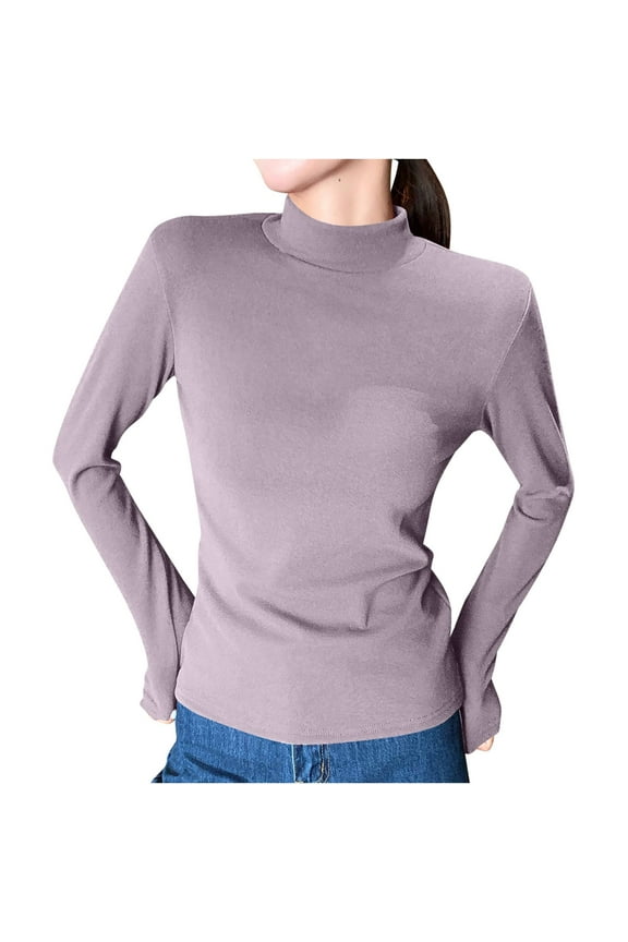 Women's Mock Turtleneck Thermal Long Sleeve Base Layer Shirts Fall Underwear Tops Winter Clothes