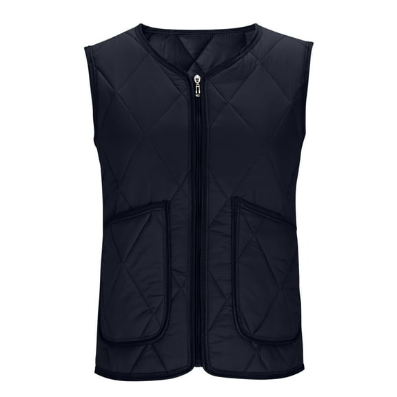 LIaqionyy Women's Plus Size Puffer Vest Jacket Quilted Winter Casual Zip up Coats Outerwear with Pocket