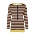 thumbnail image 1 of LIaqionyy Women 's Quarter Zip Sweatshirts Striped Shirts Fall Fashion Oversized Pullover Casual Tops Clothes, 1 of 3