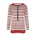 thumbnail image 1 of LIaqionyy Women 's Quarter Zip Sweatshirts Striped Shirts Fall Fashion Oversized Pullover Casual Tops Clothes, 1 of 3