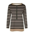 thumbnail image 1 of LIaqionyy Women 's Quarter Zip Sweatshirts Striped Shirts Fall Fashion Oversized Pullover Casual Tops Clothes, 1 of 3