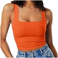 thumbnail image 1 of LIaqionyy Women's Sleeveless Strappy Tank Top Square Neck Workout Casual Slim Basic Crop Tops Going out Shirts, 1 of 5