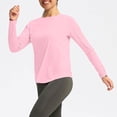 thumbnail image 1 of LIaqionyy Women's Sun Protection Long Sleeve Shirts Crew Neck Workout Hiking Running Tops with Thumb Holes, 1 of 7
