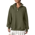 thumbnail image 1 of LIaqionyy Women's Sweatshirt Quarter Button Trendy Oversized Pullover Long Sleeve Tops Casual Fall Clothes, 1 of 7