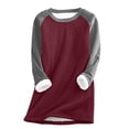 thumbnail image 1 of LIaqionyy Women's Sweatshirts Winter Warm Sherpa Lined Fleece Crewneck Sweatshirt Pullover Loungewear Tunic Tops, 1 of 3