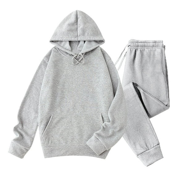 LIaqionyy Women's Sweatsuit Set 2 Piece Outfit Hoodie Sweatshirts Top Jogger Sweatpant Tracksuits with Pocket