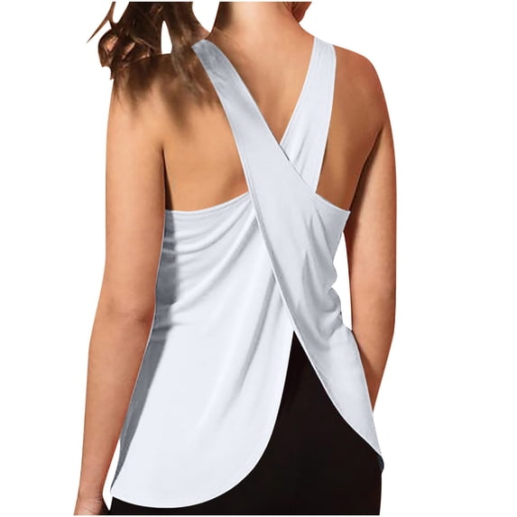 LIaqionyy Women's Tank Top Quick Dry Racerback Sleeveless Loose Running Lightweight Workout Yoga Shirts Clothes