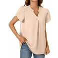 thumbnail image 1 of LIaqionyy Women's Tops Dressy Casual Tunic Blouses Short Sleeve T Shirts Summer Fashion Business Flowy Top, 1 of 4