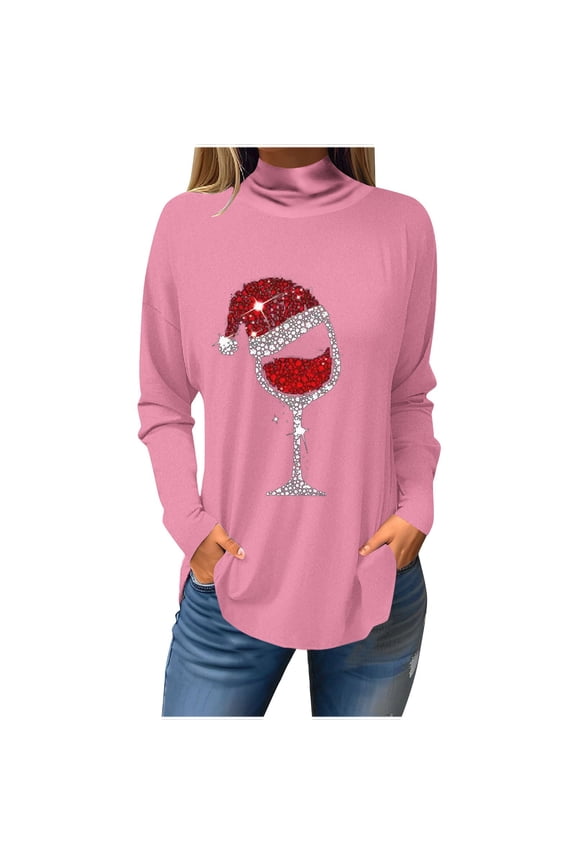 Women's Turtleneck Tops Dressy Blouses Long Sleeve Comfy Shirts Casual Loose Tunic Fall Clothes