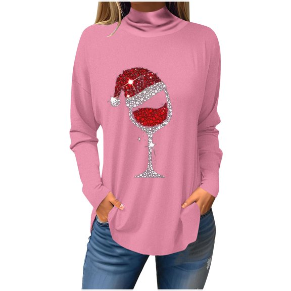 LIaqionyy Women's Turtleneck Tops Dressy Blouses Long Sleeve Comfy Shirts Casual Loose Tunic Fall Clothes