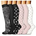 thumbnail image 1 of LIaqionyy Womens 6 Pack Socks Knee High Crew Sock Soft Fall Winter Warm Comfortable Breathable Outfits, 1 of 2