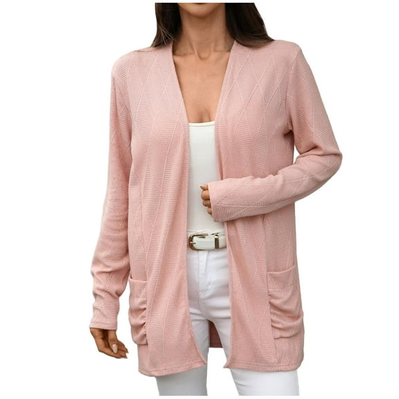 LIaqionyy Womens Cardigan Open Front Long Sleeve Cardigans Jacket Fall Fashion Outwear Coats with Pocket