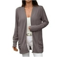 thumbnail image 1 of LIaqionyy Womens Cardigan Open Front Long Sleeve Cardigans Jacket Fall Fashion Outwear Coats with Pocket, 1 of 7