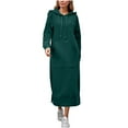 thumbnail image 1 of LIaqionyy Womens Dress Long Sweatshirt Pullover Lounge Maxi Hoodie Dresses with Pocket Fall Winter Outfits, 1 of 5