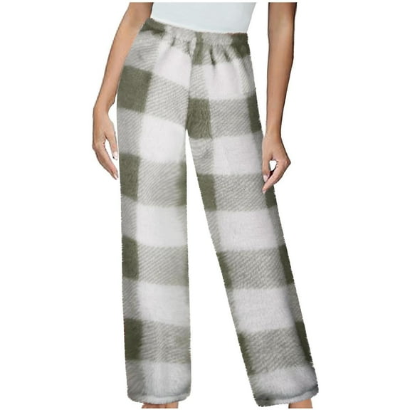 LIaqionyy Womens Flannel Pajama Pants Plaid Stretch Comfy Lounge Pant Elastic Waist Sleep Bottoms with Pockets