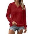 thumbnail image 1 of LIaqionyy Womens Hoodie Oversized Sweatshirt Casual Long Sleeve Drawstring Pullover Tops Textured Fall Winter Clothes, 1 of 8