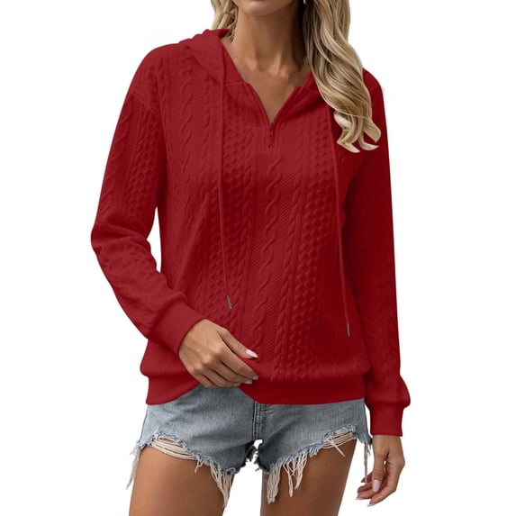 LIaqionyy Womens Hoodie Oversized Sweatshirt Casual Long Sleeve Drawstring Pullover Tops Textured Fall Winter Clothes