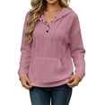 thumbnail image 1 of LIaqionyy Womens Hoodie Oversized Sweatshirt Casual Long Sleeve Drawstring Pullover Tops Textured Fall Winter Clothes, 1 of 8