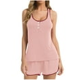 thumbnail image 1 of LIaqionyy Womens Pajamas Set Soft Comfy Sleeveless Sleepwear Tank and Shorts Pjs 2 Piece Loungewear, 1 of 4