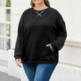 thumbnail image 1 of LIaqionyy Womens Plus Size Crew Neck Sweatshirt Casual Loose Soft Pullover Tops Fall Clothes with Pockets, 1 of 6