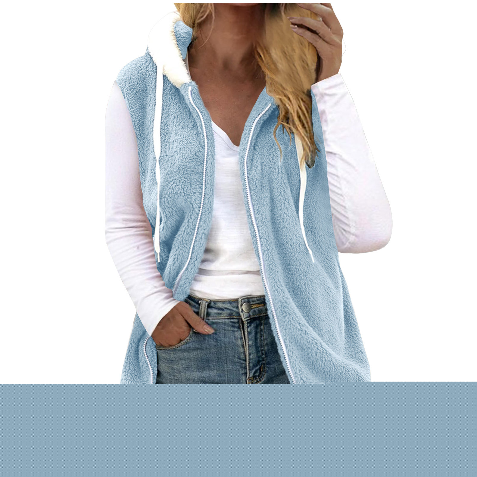 thumbnail image 1 of LIaqionyy Womens Plus Size Fleece Vest Casual Warm Sleeveless Zip up Sherpa Vests Jacket Fall Winter Clothes S-5XL, 1 of 5