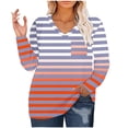 thumbnail image 1 of LIaqionyy Womens Plus Size Striped Shirt Casual Loose Crewneck Fall Outfits T Shirts Tunic Tops Fashion Clothes L-5XL, 1 of 5