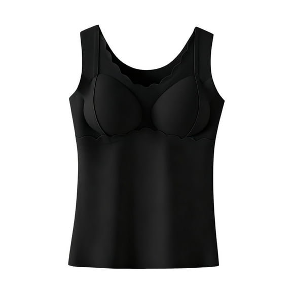 LIaqionyy Womens Plus Size Thermal Tank Top Underwear Base Layer Sleeveless Undershirt Camisole Warm Vest