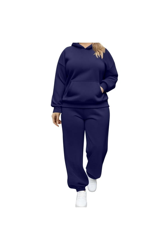Womens Plus Size Tracksuit 2 Piece Oversized Baggy Sweatshirt and Jogger Sweatpants Sweatsuit