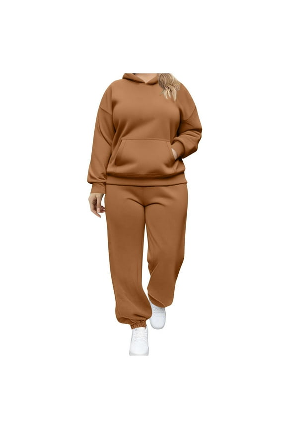 Womens Plus Size Tracksuit 2 Piece Oversized Baggy Sweatshirt and Jogger Sweatpants Sweatsuit