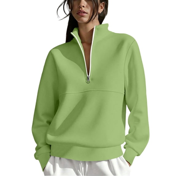 LIaqionyy Womens Quarter Zip Oversized Sweatshirts Fleece Trendy Long Sleeve Pullover Tops Fall Winter Outfits