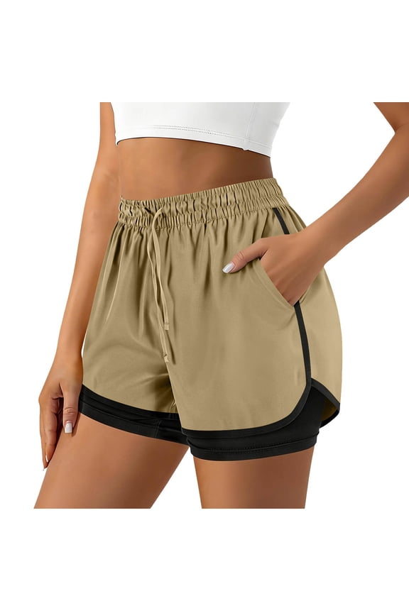Womens Shorts Running Yoga Activewear Workout High Waist Casual Gym Short Summer Clothes with Pocket