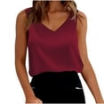 thumbnail image 1 of LIaqionyy Womens Silky Satin Tank Tops V Neck Casual Sleeveless Camisole Blouses Summer Business Dressy Shirt, 1 of 6