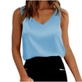 thumbnail image 1 of LIaqionyy Womens Silky Satin Tank Tops V Neck Casual Sleeveless Camisole Blouses Summer Business Dressy Shirt, 1 of 6