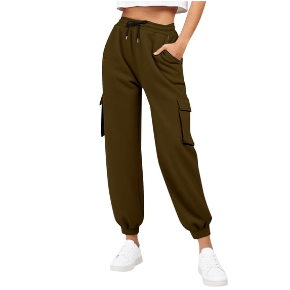 LIaqionyy Womens Sweatpants Pants Elastic Waist Baggy Drawstring Jogging Comfy Lounge Pant with Pocket
