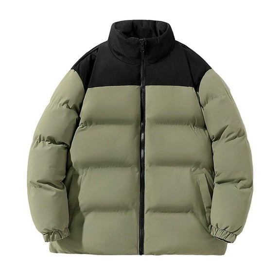 LIaqionyy Womens Winter Coats Thick Jackets Warm Oversized Color Block Warm Zip up Coat Outerwear with Pocket M-5XL