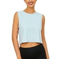 thumbnail image 1 of LIaqionyy Womens Workout Cropped Tank Tops Quick Dry Loose Yoga Shirts Sleeveless Crew Neck Gym Casual Tees, 1 of 6