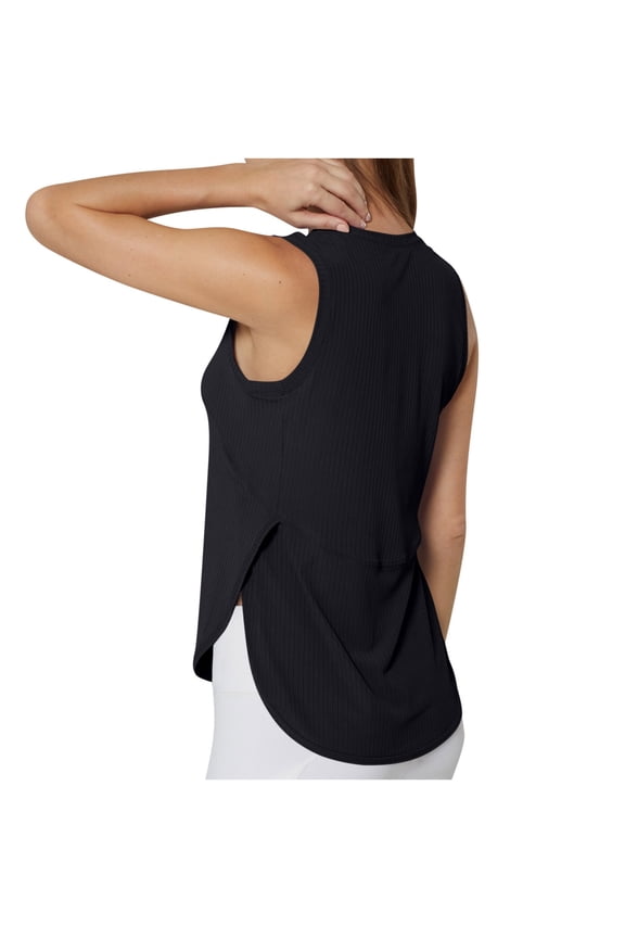 Workout Tank Tops for Woman Quick Dry Running Side Slit Yoga Sleeveless Exercise Ribbed Shirts Clothes