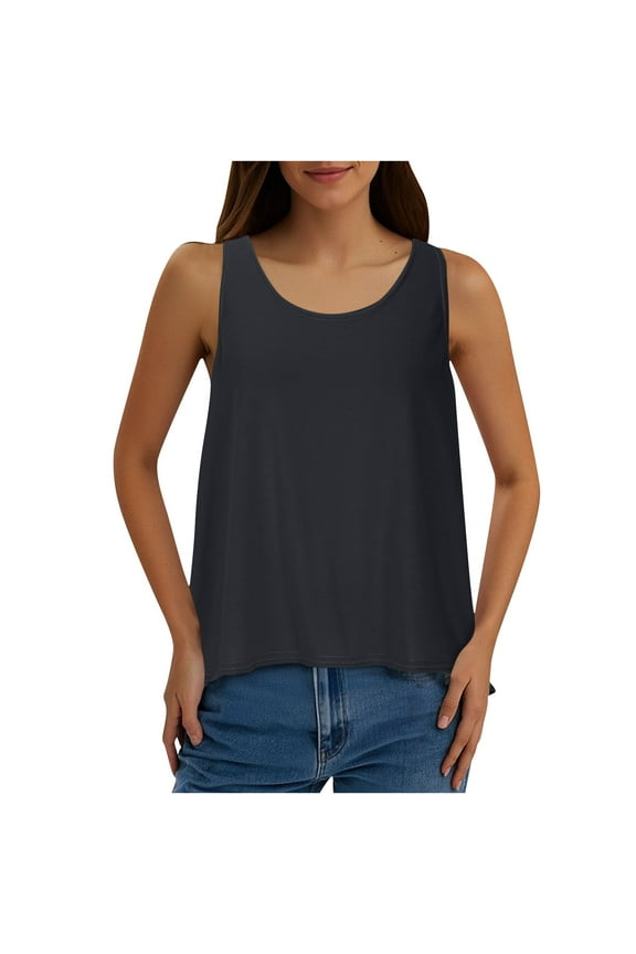 Workout Tank Tops for Women Open Back Yoga Exercise Shirts Clothes Gym Solid Color Lightweight Shirt