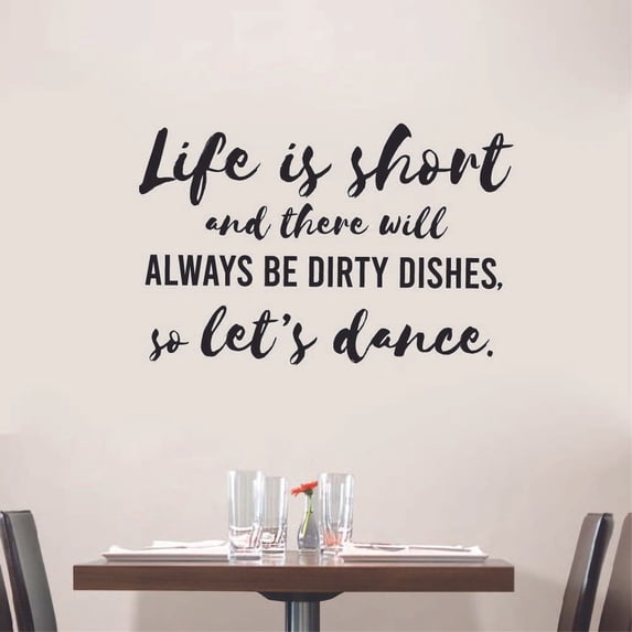 LIfe Is Short Ballet Ballerina Motivation Quote Wall Sticker Art Decal for Girls Boys Room Bedroom Outdoor Sports Garage House Fun Home Decor Stickers Wall Art Vinyl Decoration Size (35x40 inch)