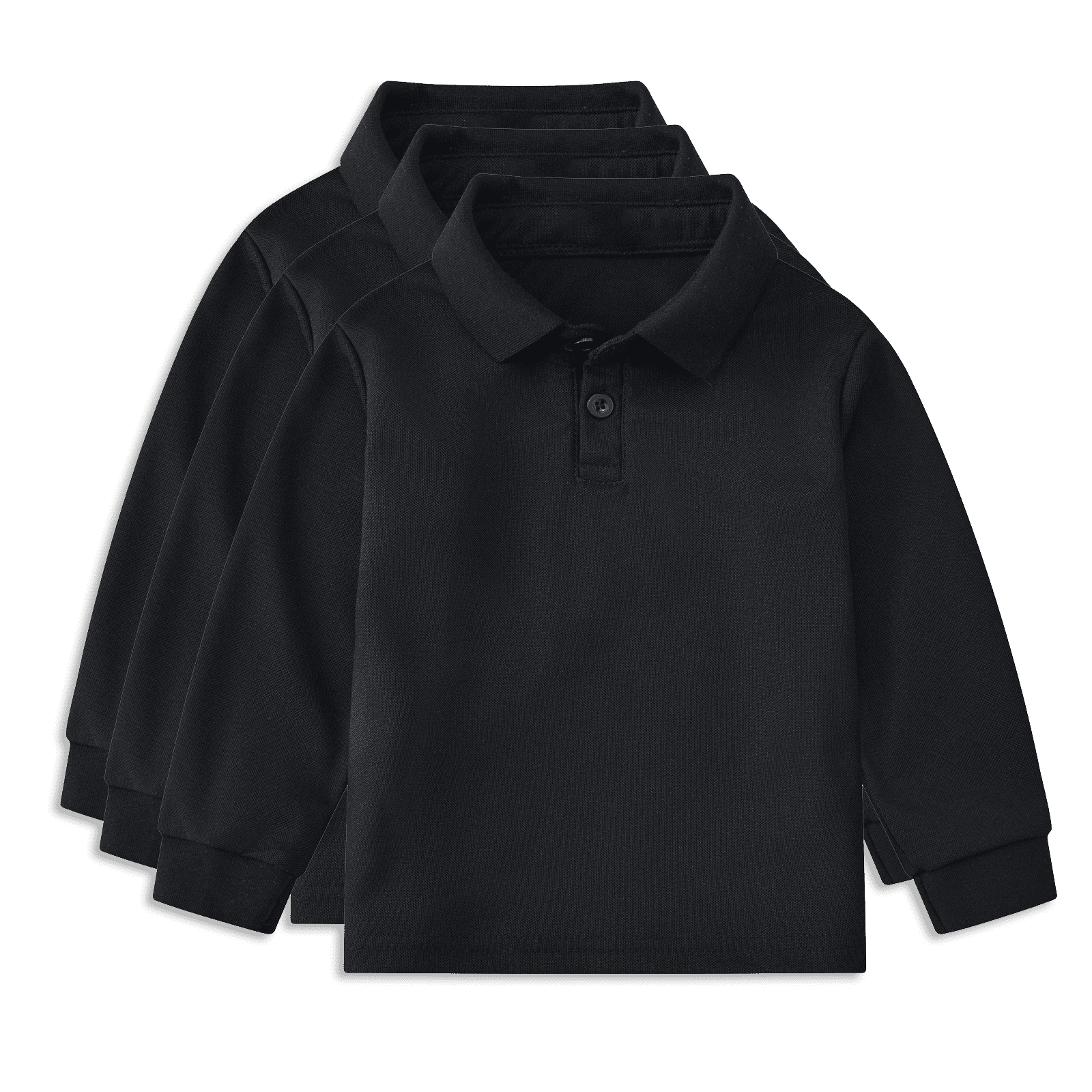 36 Pack Boy's Long Sleeve School Uniform Polo Shirt - Khaki main image 1