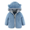 thumbnail image 1 of REDARER Hooded Baby Boys Girls Zipper Winter Coat, Blue (0-6 Months), 1 of 4