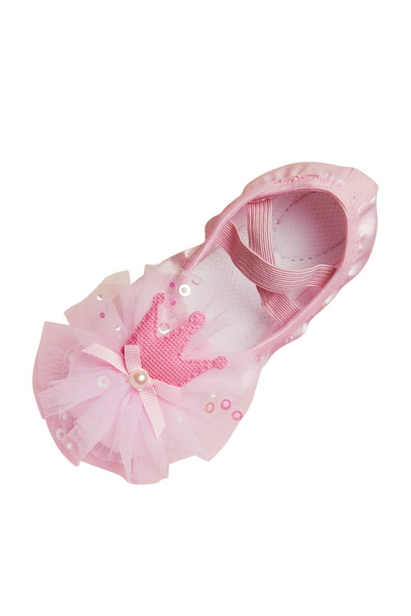 Ballet Shoes for Girls,Soft Leather Ballet Slippers No-Tie Warm Dance Yoga Practice Shoes for Toddler Girls