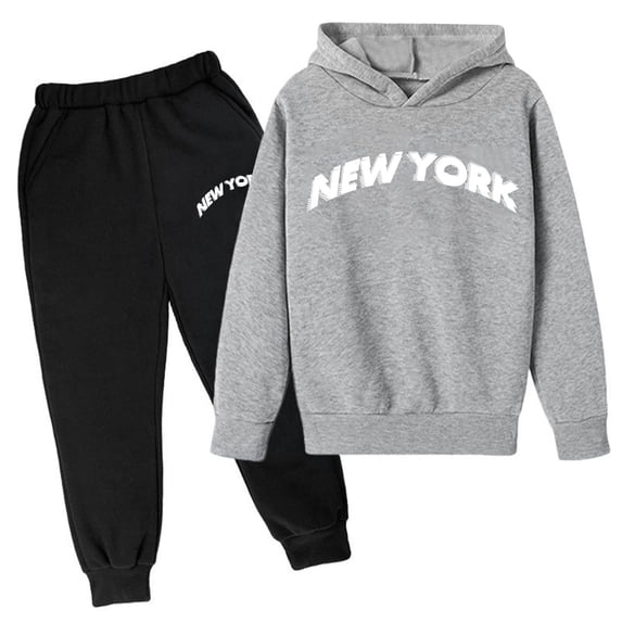 REDARER Boys Girls 2 Piece Outfits Sweatsuit Set Graphic Sweatshirt Jogger Sweatpants Tracksuit for Kids 3-14T